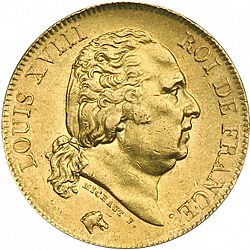 Large Obverse for 40 Francs 1816 coin