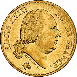 Large Obverse for 40 Francs 1818 coin