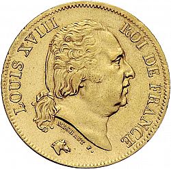 Large Obverse for 40 Francs 1824 coin