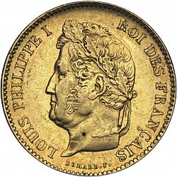 Large Obverse for 40 Francs 1832 coin