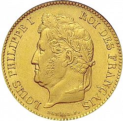 Large Obverse for 40 Francs 1836 coin