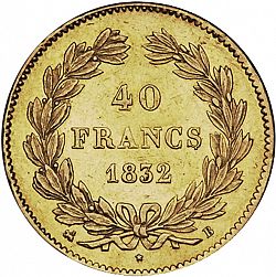 Large Reverse for 40 Francs 1832 coin