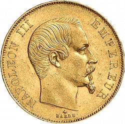Large Obverse for 50 Francs 1855 coin