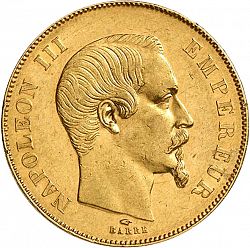 Large Obverse for 50 Francs 1856 coin