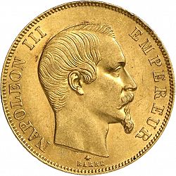 Large Obverse for 50 Francs 1859 coin