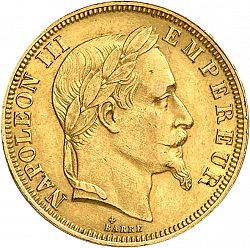 Large Obverse for 50 Francs 1863 coin