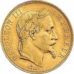 Large Obverse for 50 Francs 1864 coin