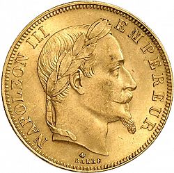 Large Obverse for 50 Francs 1865 coin