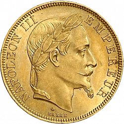 Large Obverse for 50 Francs 1866 coin