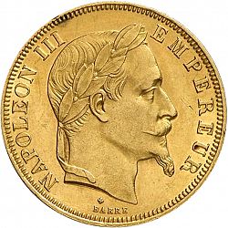 Large Obverse for 50 Francs 1866 coin