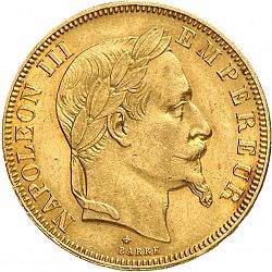 Large Obverse for 50 Francs 1867 coin