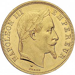 Large Obverse for 50 Francs 1868 coin