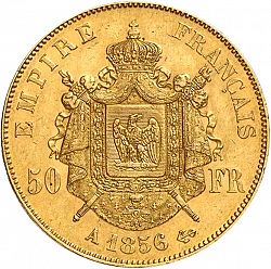 Large Reverse for 50 Francs 1856 coin