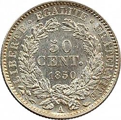 Large Reverse for 50 Centimes 1850 coin