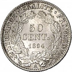 Large Reverse for 50 Centimes 1894 coin