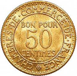Large Reverse for 50 Centimes 1924 coin