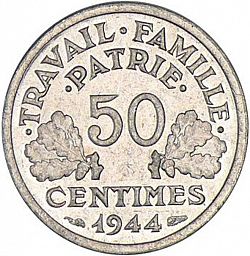 Large Reverse for 50 Centimes 1944 coin