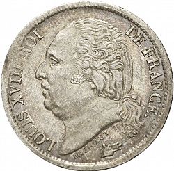 Large Obverse for 1/2 Franc 1817 coin