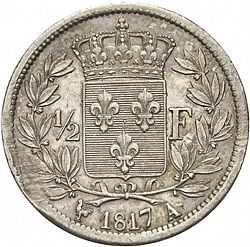 Large Reverse for 1/2 Franc 1817 coin