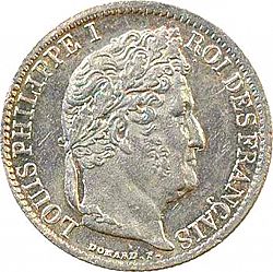 Large Obverse for 1/2 Franc 1832 coin