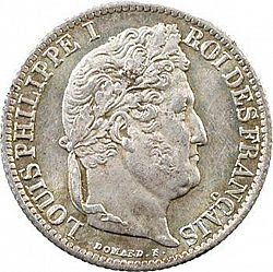 Large Obverse for 1/2 Franc 1842 coin