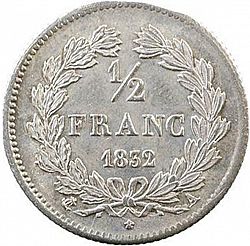 Large Reverse for 1/2 Franc 1832 coin