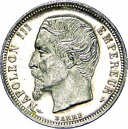 Large Obverse for 50 Centimes 1854 coin