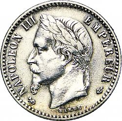 Large Obverse for 50 Centimes 1866 coin