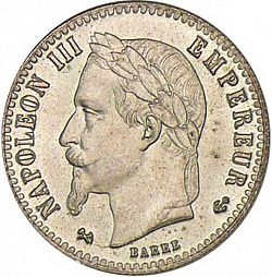 Large Obverse for 50 Centimes 1867 coin
