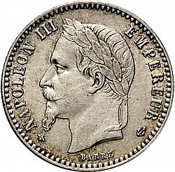 Large Obverse for 50 Centimes 1868 coin