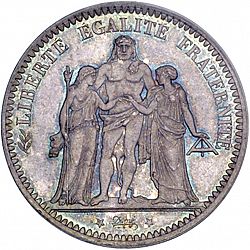 Large Obverse for 5 Francs 1871 coin