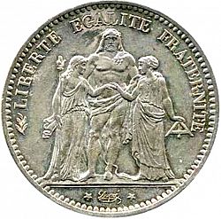 Large Obverse for 5 Francs 1878 coin