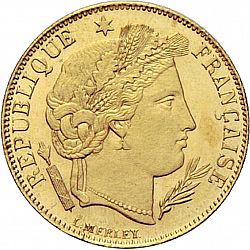 Large Obverse for 5 Francs 1889 coin