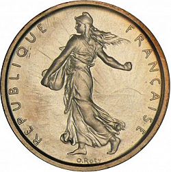 Large Obverse for 5 Francs 1960 coin