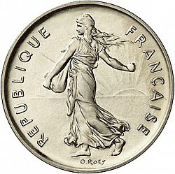 Large Obverse for 5 Francs 1975 coin
