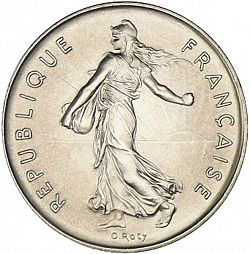 Large Obverse for 5 Francs 1986 coin