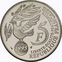Large Obverse for 5 Francs 1995 coin