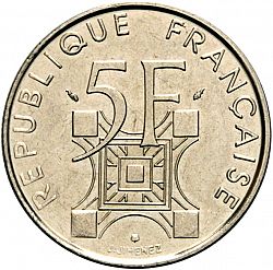 Large Reverse for 5 Francs 1989 coin