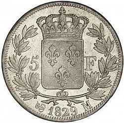 Large Reverse for 5 Francs 1829 coin