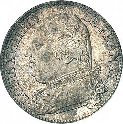 Large Obverse for 5 Francs 1815 coin