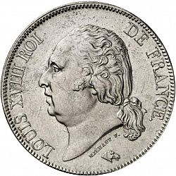 Large Obverse for 5 Francs 1824 coin