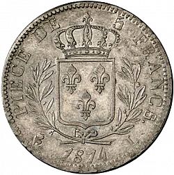 Large Reverse for 5 Francs 1814 coin
