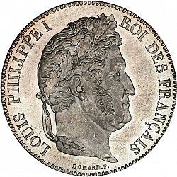 Large Obverse for 5 Francs 1834 coin