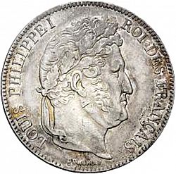 Large Obverse for 5 Francs 1840 coin