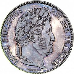 Large Obverse for 5 Francs 1841 coin