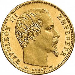 Large Obverse for 5 Francs 1854 coin