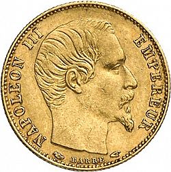 Large Obverse for 5 Francs 1855 coin