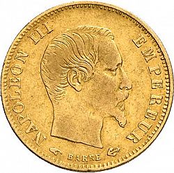 Large Obverse for 5 Francs 1858 coin
