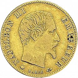 Large Obverse for 5 Francs 1860 coin