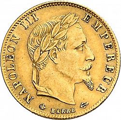Large Obverse for 5 Francs 1862 coin